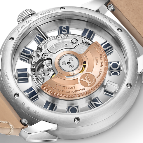 Tambour Spin Time Air, Automatic, 42.5mm, White gold in Watches's All Watches } collections by Louis Vuitton (Product zoom)