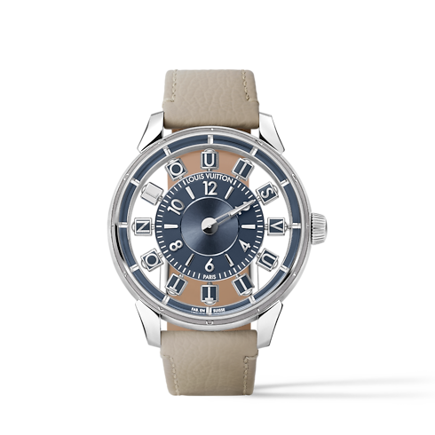 Tambour Spin Time Air, Automatic, 42.5mm, White gold in Watches's All Watches } collections by Louis Vuitton (Product zoom)