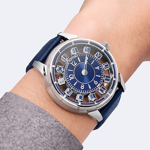 Tambour Spin Time Air, Automatic, 42.5mm, White gold in Watches's All Watches } collections by Louis Vuitton (Product zoom)