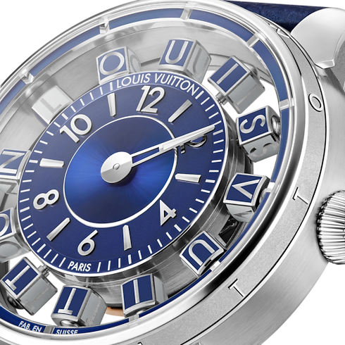 Tambour Spin Time Air, Automatic, 42.5mm, White gold in Watches's All Watches } collections by Louis Vuitton (Product zoom)