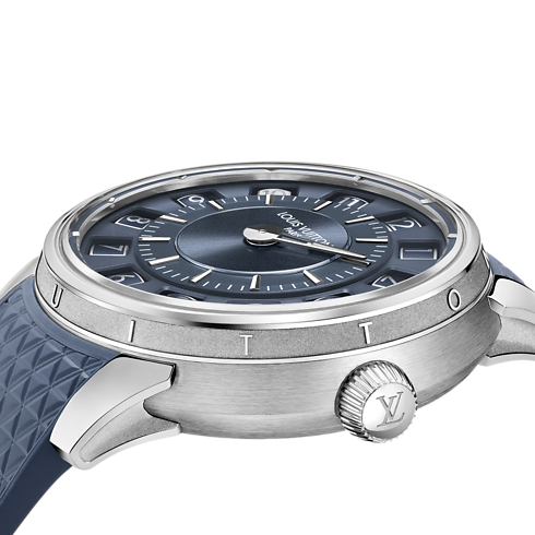 Tambour Spin Time, Automatic, 39.5mm, White gold in Watches's All Watches } collections by Louis Vuitton (Product zoom)