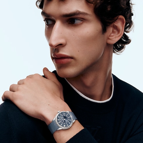 Tambour Spin Time, Automatic, 39.5mm, White gold in Watches's All Watches } collections by Louis Vuitton (Product zoom)
