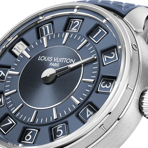 Tambour Spin Time, Automatic, 39.5mm, White gold in Watches's All Watches } collections by Louis Vuitton (Product zoom)