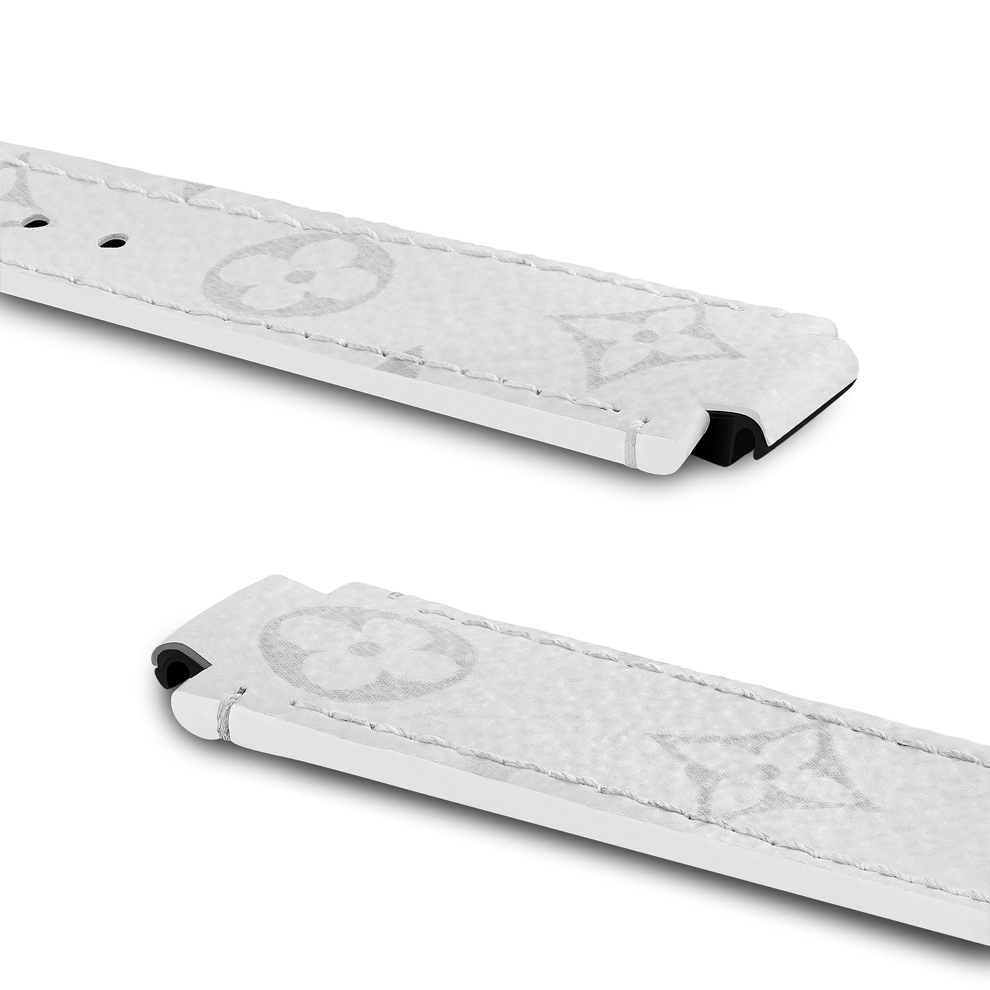 Tambour White Monogram Canvas Strap  in Wanita