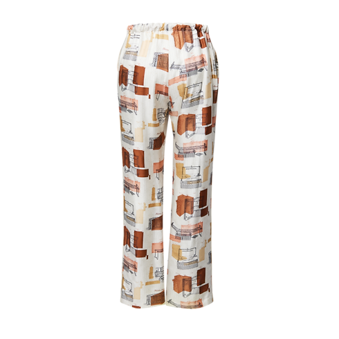Trunk Print Pajama Pants in Wanita's Pakaian Terbaru collections by Louis Vuitton (Perbesar produk)