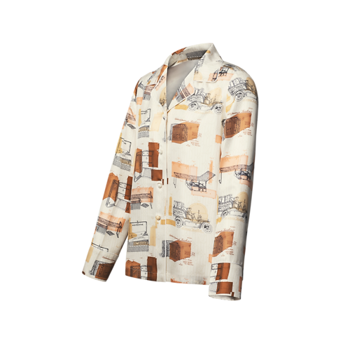Trunk Print Pajama Shirt in Wanita's Pakaian Atasan dan Baju collections by Louis Vuitton (Perbesar produk)