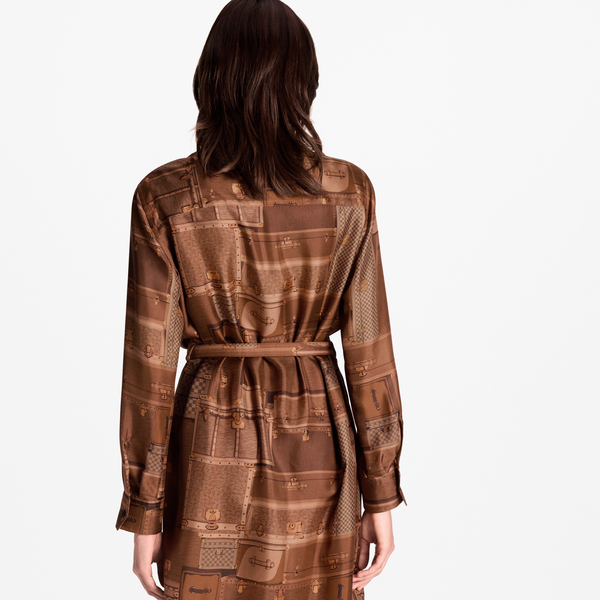 Trunk Print Shirt Dress  in Wanita