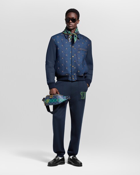 Upcycled Denim Varsity Jacket in Men's Ready to Wear Outerwear and Coats collections by Louis Vuitton
