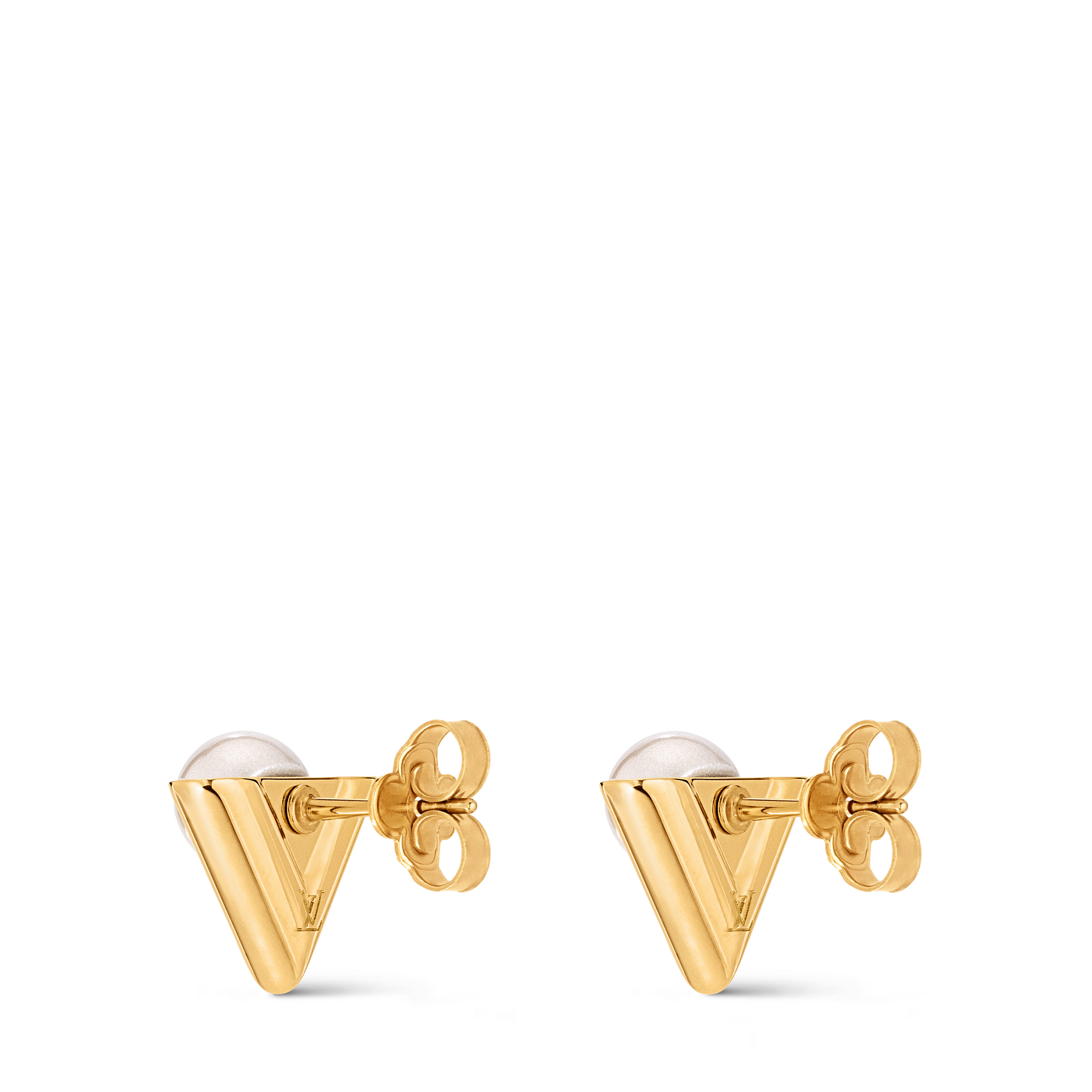 V For Vuitton Pearl And Metal Earrings S00 in Wanita