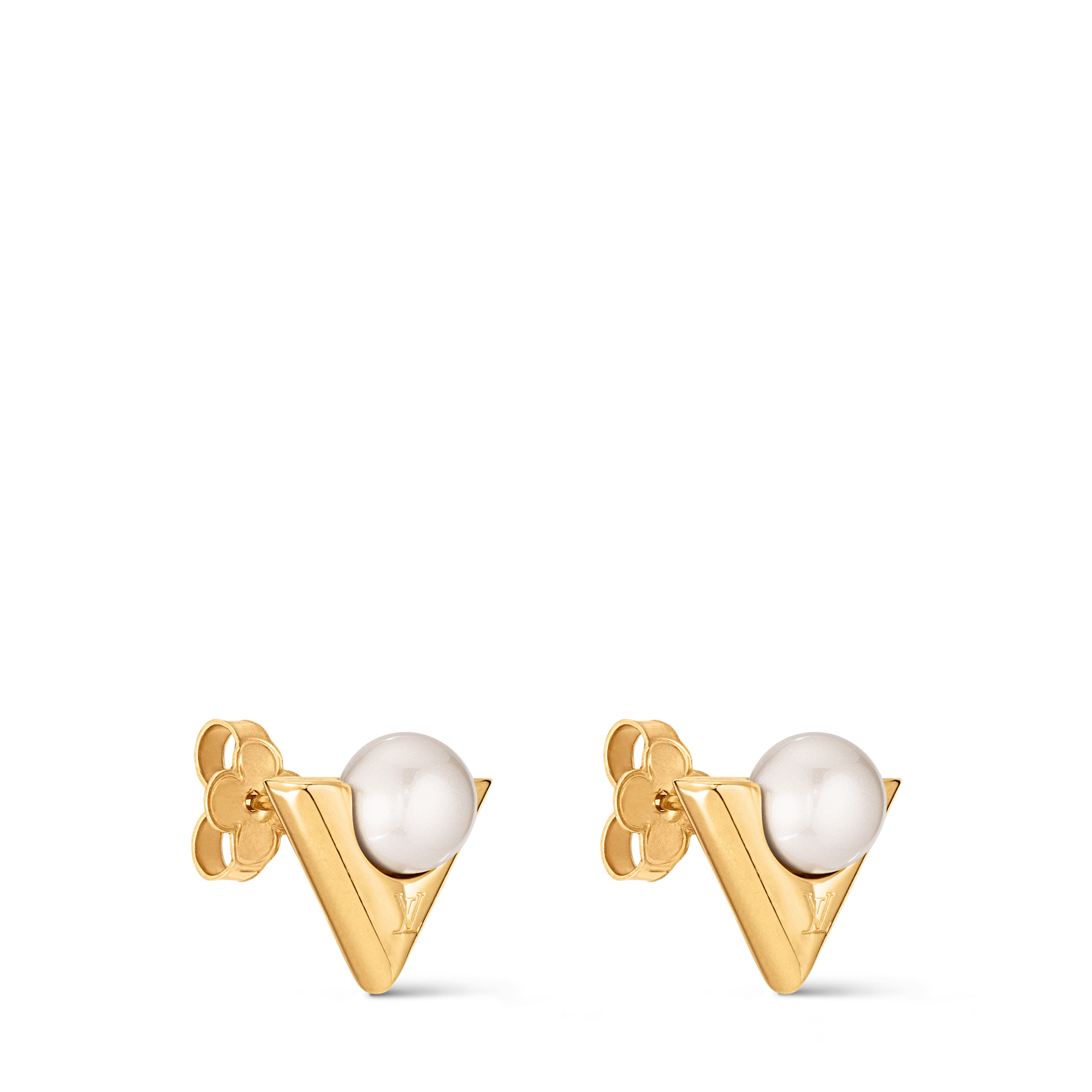 V For Vuitton Pearl And Metal Earrings S00 in Wanita