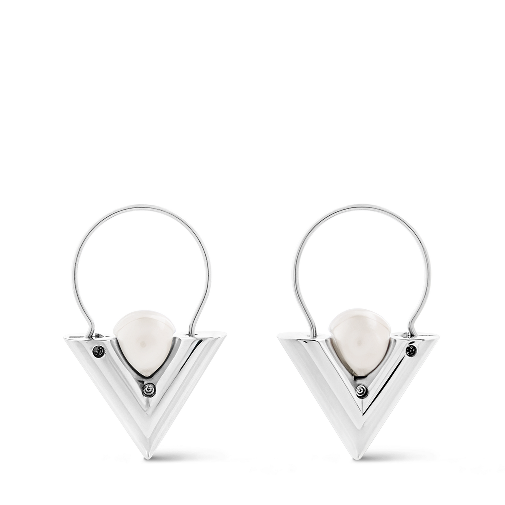 V For Vuitton Pearl And Metal Earrings S00 in Wanita