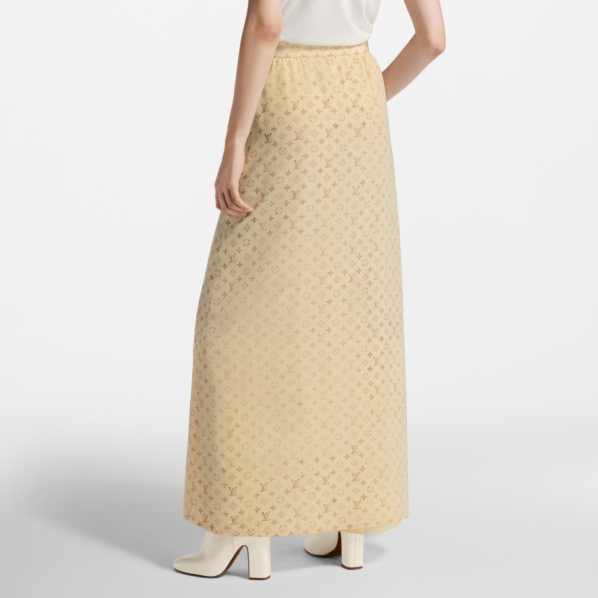 Washed Monogram Maxi Skirt  in Wanita