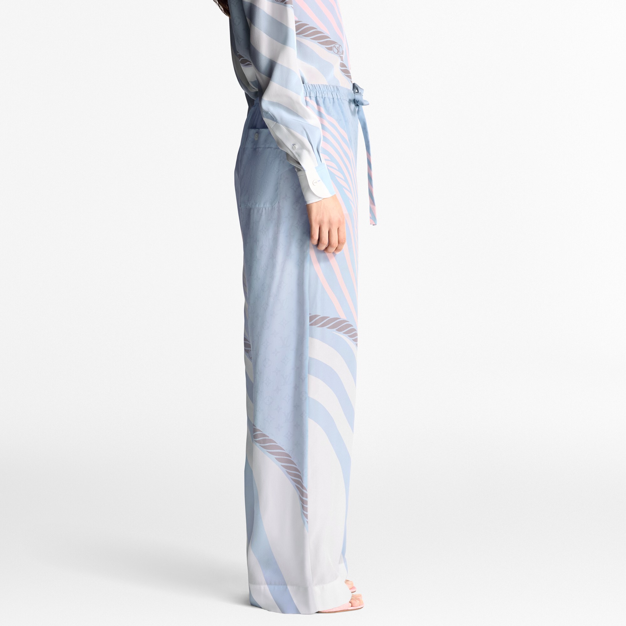 Wave Print Pajama Pants  in Wanita