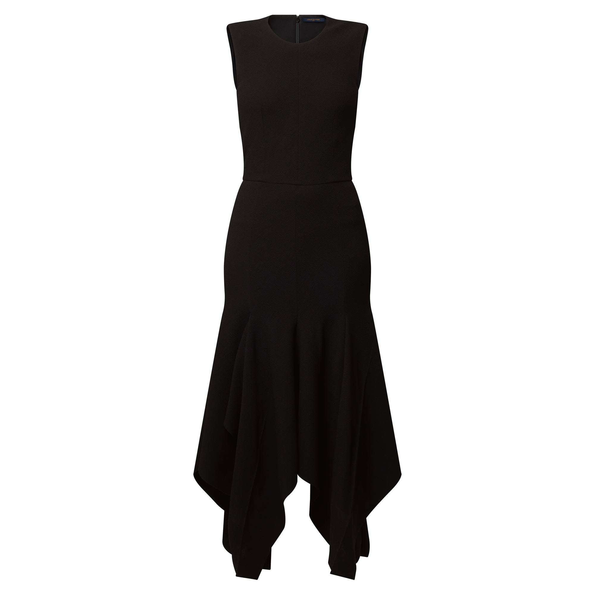 Wool Crepe Petal Hem Dress  in Pria