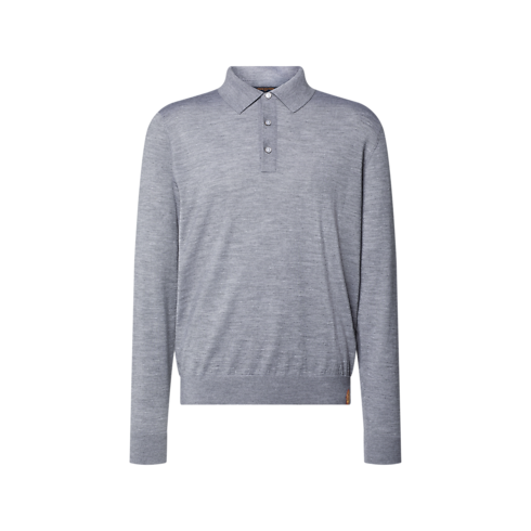 Wool Silk Cashmere Long-Sleeved Polo Shirt in Pria's Pakaian Semua Koleksi collections by Louis Vuitton (Perbesar produk)